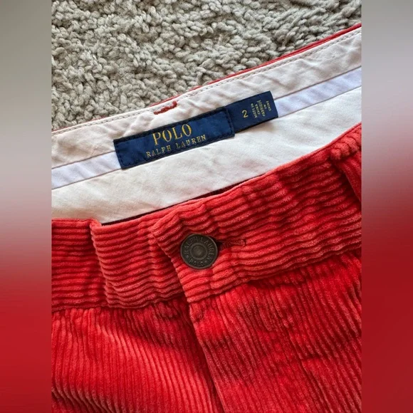 Polo Ralph Lauren Corduroy Trousers- orangey salmon colored (pants) - Picture 4 of 7